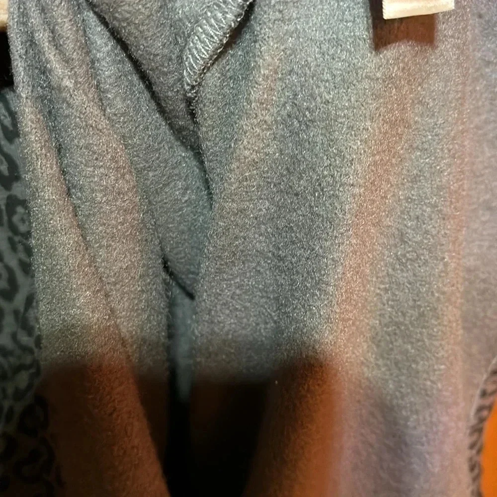 Nine West Fleece Lined Black/Gray Animal Print Sweatshirt Dress Size XL